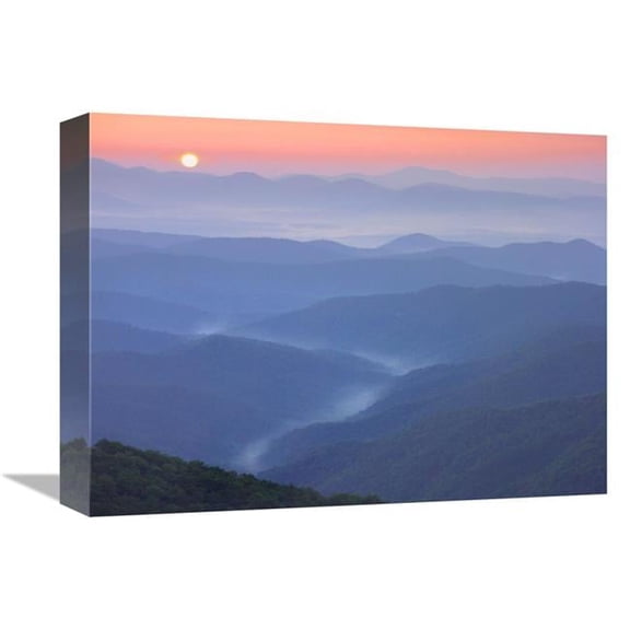 12 x 16 in. Sunset Over the Pisgah National Forest From the Blue Ridge Parkway, North Carolina Art Print - Tim Fitzharris