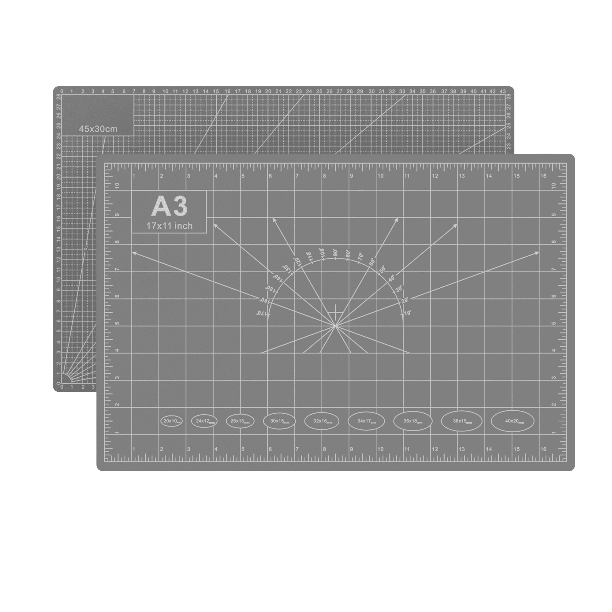 17x11 Inch Cutting Mat, A3 Size Self Healing Cutting Mat Pad, Double Sided Large Size Craft Cutting Pad, Non Slip Art Cutting Mat with Grid Ruler for DIY Craft Sewing