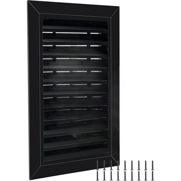 12 x 18 Gable Vent Black Aluminum Alloy Wall Vent with Screen for Attic Shed Door Ventilation