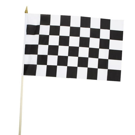 Bulk Party Favors Rhode Island Novelty Checkered Racing Flags (12pc Set)