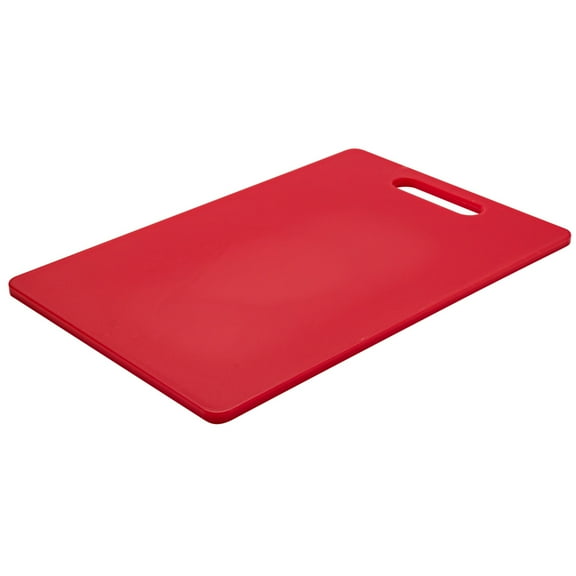 12" x 18" Red Plastic Cutting Board w/ Handle, Each