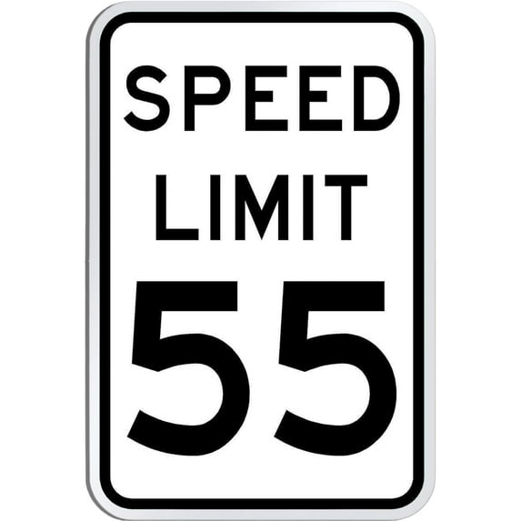 12 x 18 Speed Limit 55 Sign - 3M Engineer Grade Reflective Sheeting