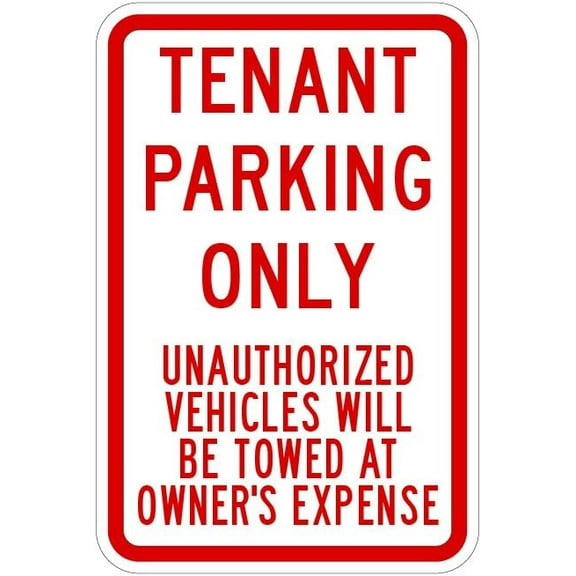 12 x 18 Tenant Parking Only Sign - Highly Visible 3M High-Intensity Prismatic Reflective Sheeting - Official Warning Signs for Enhanced Safety - 10-Year 3M Warranty