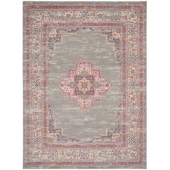 12 x 18 ft. Moroccan Power Loom Distressed Rectangle Area Rug, Blue