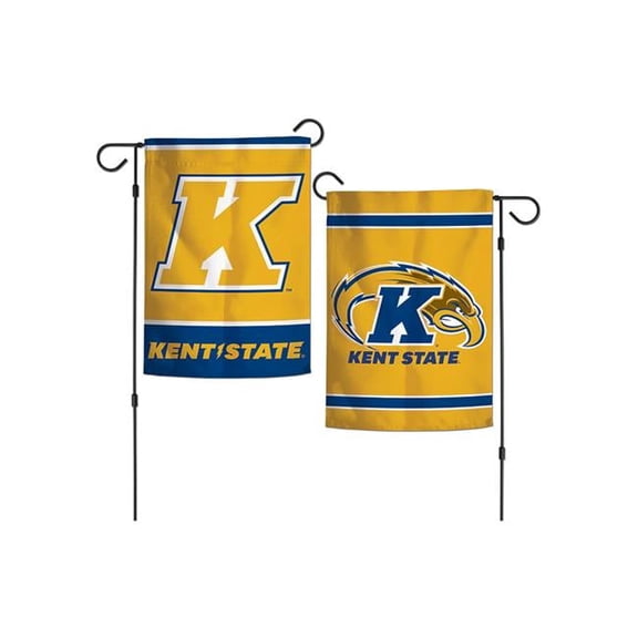 12 x 18 in. 2 Sided Garden Style Kent State Golden Flashes Flag, Navy Blue