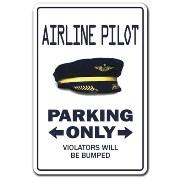 12 x 18 in. Airline Pilot Parking Aluminum Sign