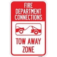 thumbnail image 1 of 12 x 18 in. Aluminum Sign - Fire Department Connection Tow Away Zone with Graphic, 1 of 1