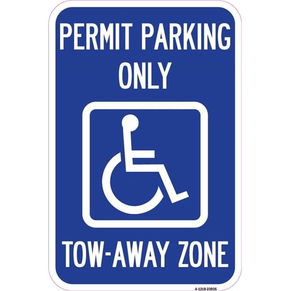 12 x 18 in. Aluminum Sign - Georgia Ada Handicapped Parking Sign Accessible Permit Parking Only Tow-Away Zone with Symbol