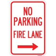 thumbnail image 1 of 12 x 18 in. Aluminum Sign - No Parking Fire Lane with Right Arrow, 1 of 1