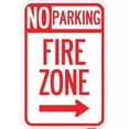 thumbnail image 1 of 12 x 18 in. Aluminum Sign - No Parking Sign Fire Zone with Right Arrow, 1 of 1