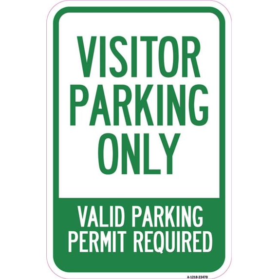 12 x 18 in. Aluminum Sign - Parking Area Sign Visitors Parking Only ...