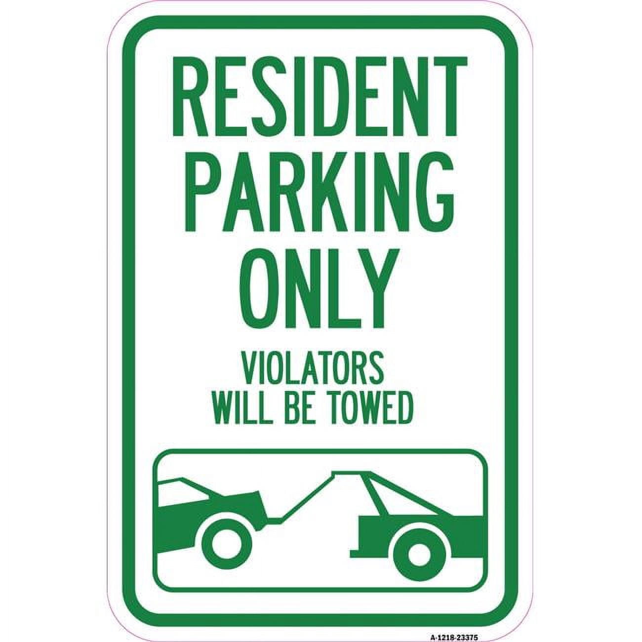 12 x 18 in. Aluminum Sign - Parking Reserved Towing Sign Resident ...