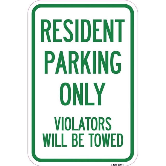 12 x 18 in. Aluminum Sign - Reserved Parking Towing Sign Resident ...