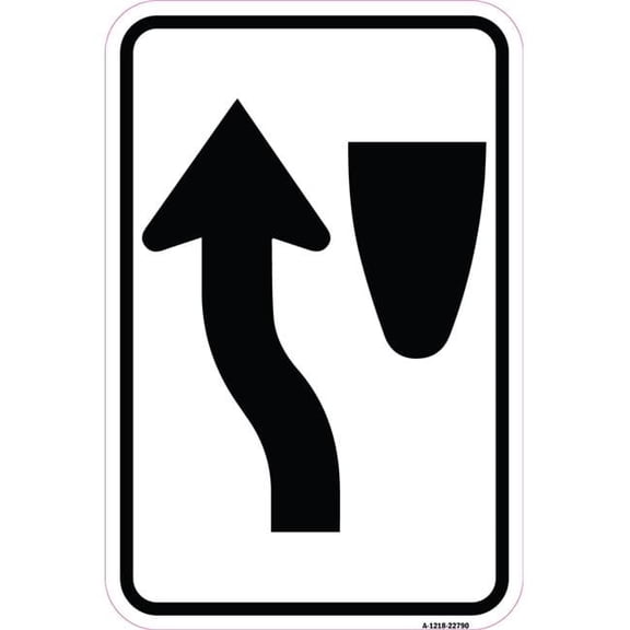 12 x 18 in. Aluminum Sign - Traffic Sign Keep Left Symbol