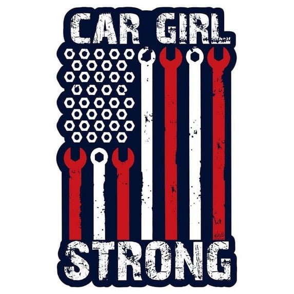12 x 18 in. Car Girl Strong Vintage Metal Sign