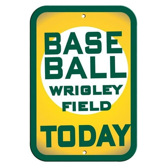 12 x 18 in. Chicago Plastic Cubs Sign - Wrigley Field Baseball Today Design