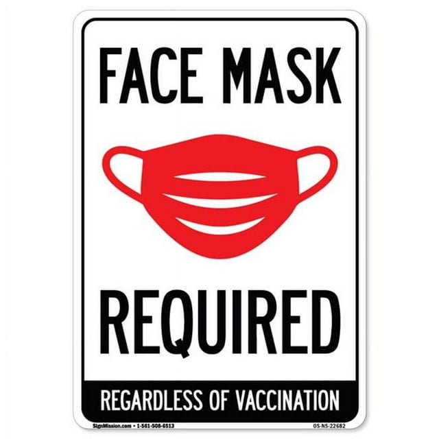 12 x 18 in. Covid19 Notice Sign Face Mask Required