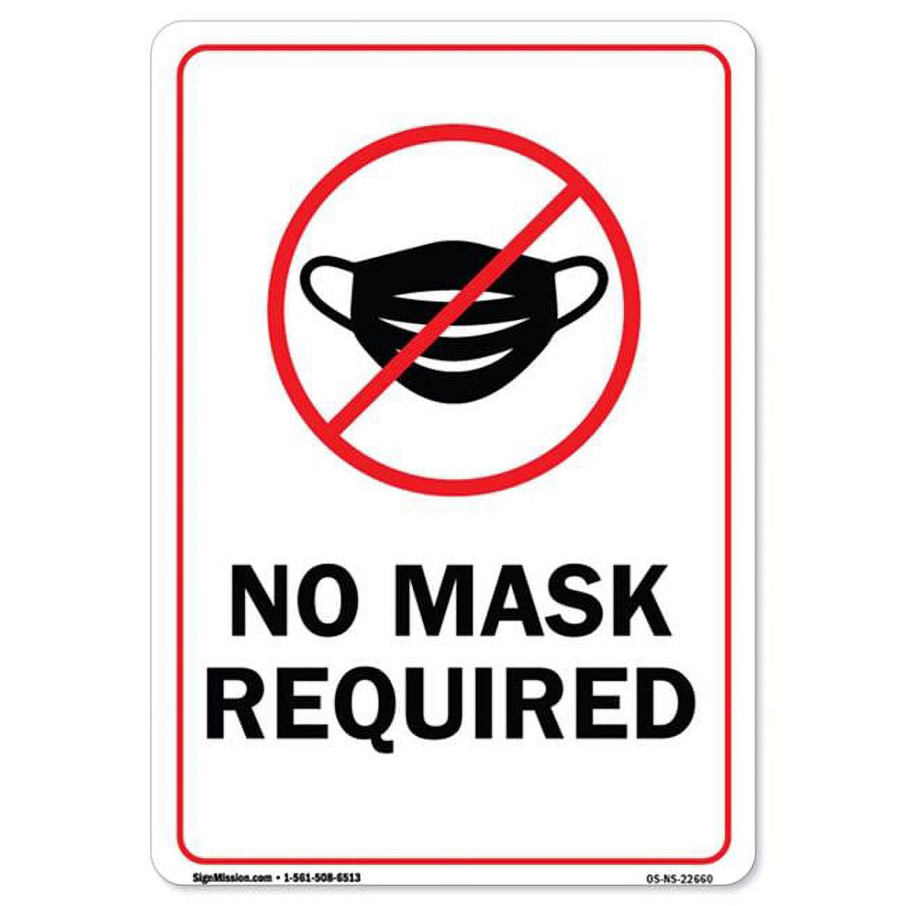 12 x 18 in. Covid19 Notice Sign No Mask Required
