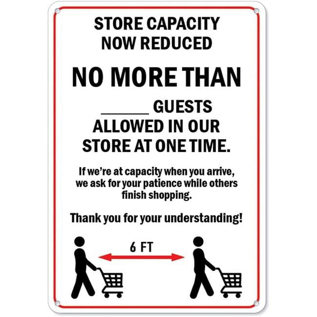 12 x 18 in. Covid-19 Notice Sign - Store Capacity Now Reduced No More ...