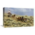 thumbnail image 1 of 12 x 18 in. Cowboys Herding A Horse Group Through Sagebrush, Oregon Art Print - Konrad Wothe, 1 of 1