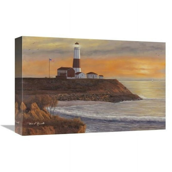 12 x 18 in. Montauk Lighthouse Sunset Art Print - Diane Romanello