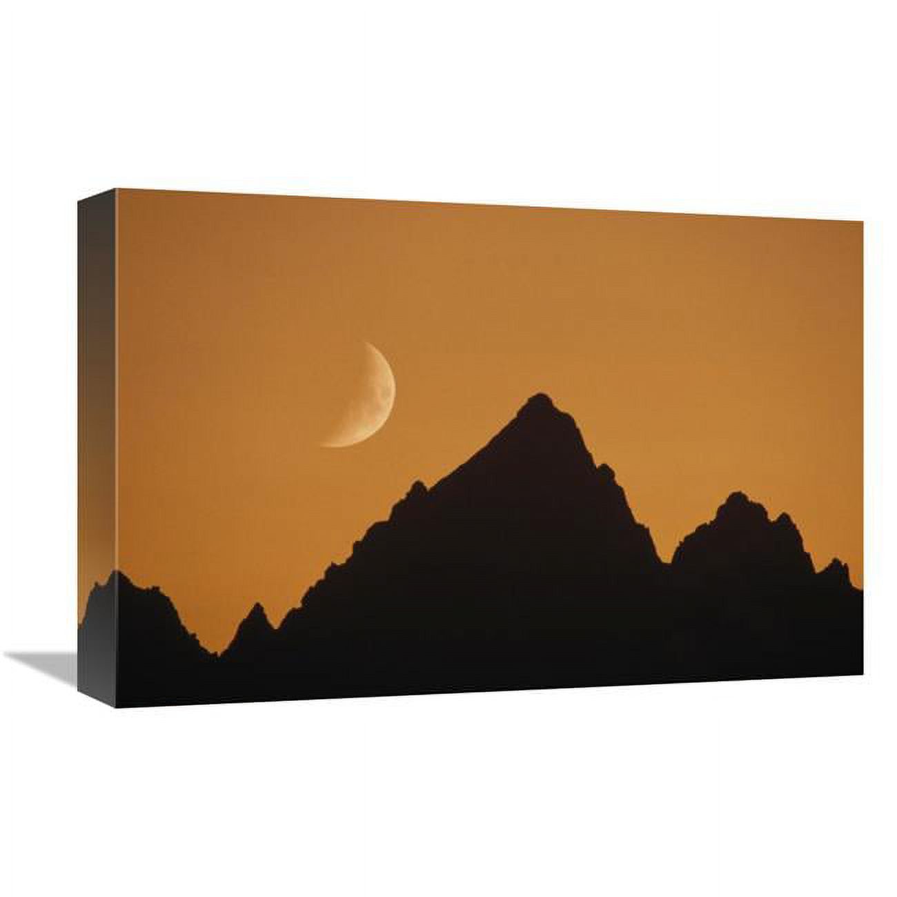 12 x 18 in. Moon Over Rocky Mountains, Grand Teton National Park 