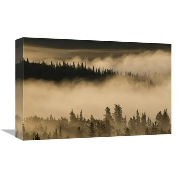 12 x 18 in. Morning Fog Near Swan Lake Along the Alaska Highway, Yukon, Canada Art Print - Matthias Breiter