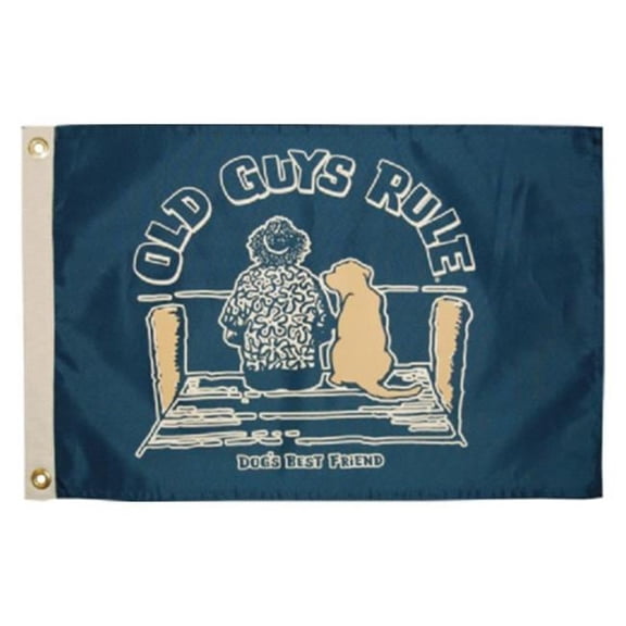 12 x 18 in. Nylon Dogs Best Friend Old Guys Rule Flag
