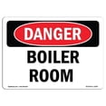 thumbnail image 1 of 12 x 18 in. OSHA Danger Sign - Boiler Room, 1 of 1