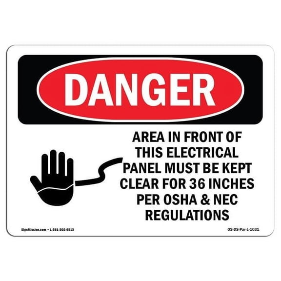 12 x 18 in. OSHA Danger Sign - Electrical Panel Keep Clear