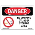thumbnail image 1 of 12 x 18 in. OSHA Danger Sign - No Smoking Cylinder Storage Area, 1 of 1