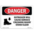 thumbnail image 1 of 12 x 18 in. OSHA Danger Sign - Outrigger Cause Crushing Injury, 1 of 1