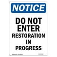 thumbnail image 1 of 12 x 18 in. OSHA Notice Sign - Do Not Enter Restoration in Progress, 1 of 1