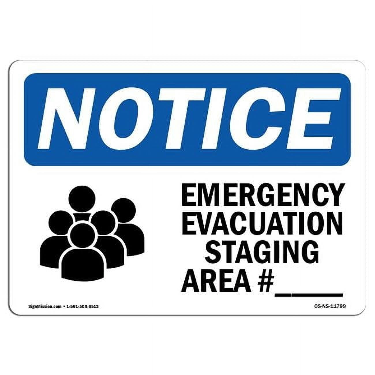 12 x 18 in. OSHA Notice Sign - Emergency Evacuation Staging - Walmart.com
