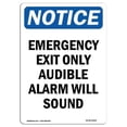 thumbnail image 1 of 12 x 18 in. OSHA Notice Sign - Emergency Exit Only Audible Alarm, 1 of 1