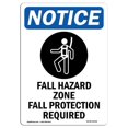 thumbnail image 1 of 12 x 18 in. OSHA Notice Sign - Fall Hazard Zone Fall, 1 of 1