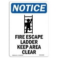 thumbnail image 1 of 12 x 18 in. OSHA Notice Sign - Fire Escape Ladder, 1 of 1