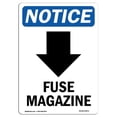 thumbnail image 1 of 12 x 18 in. OSHA Notice Sign - Fuse Magazine Down Arrow, 1 of 1