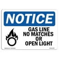thumbnail image 1 of 12 x 18 in. OSHA Notice Sign - Gas Line No Matches or Open Lights, 1 of 1