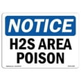 thumbnail image 1 of 12 x 18 in. OSHA Notice Sign - H2S Area Poison, 1 of 1