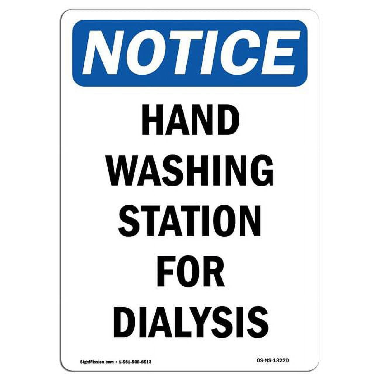 12 x 18 in. OSHA Notice Sign - Hand Washing Station for Dialysis ...