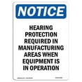 thumbnail image 1 of 12 x 18 in. OSHA Notice Sign - Hearing Protection Required In, 1 of 1