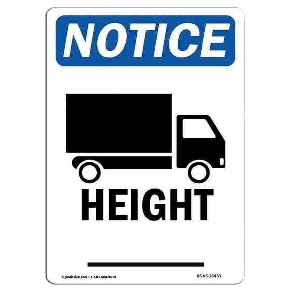 12 x 18 in. OSHA Notice Sign - Height