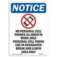 thumbnail image 1 of 12 x 18 in. OSHA Notice Sign - No Personal Cell Phones, 1 of 1