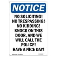 thumbnail image 1 of 12 x 18 in. OSHA Notice Sign - No Soliciting No Trespassing, 1 of 1