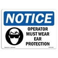 thumbnail image 1 of 12 x 18 in. OSHA Notice Sign - Operator Must Wear Ear Protection, 1 of 1