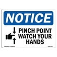 thumbnail image 1 of 12 x 18 in. OSHA Notice Sign - Pinch Point Watch Your Hands, 1 of 1