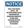 thumbnail image 1 of 12 x 18 in. OSHA Notice Sign - Pool & Spa Hours AM to PM, 1 of 1
