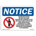thumbnail image 1 of 12 x 18 in. OSHA Notice Sign - Restricted Access Beyond This Point, 1 of 1
