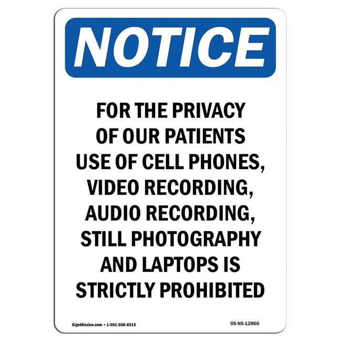12 x 18 in. OSHA Notice Sign - for the Privacy of Our Patients ...